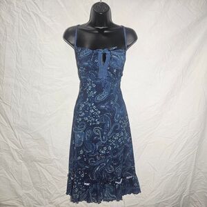 Vintage y2k 2000s Blue paisley whimsigoth dress